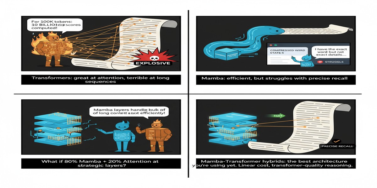 Mamba Transformer Hybrids - Educational Comic
