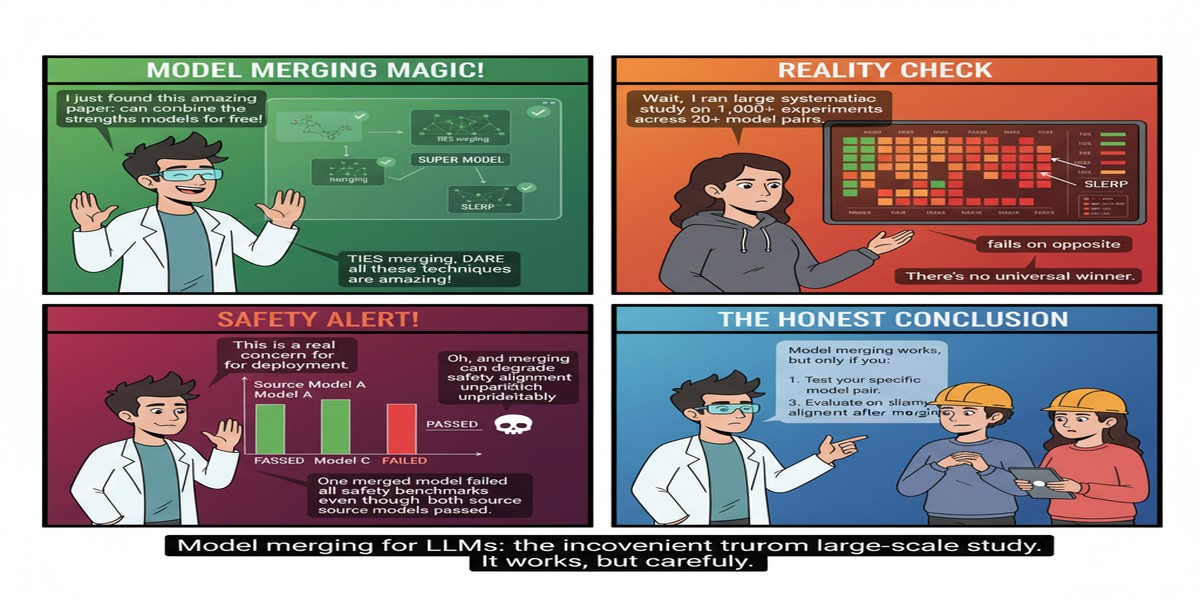 Model Merging Systematic Study - Educational Comic