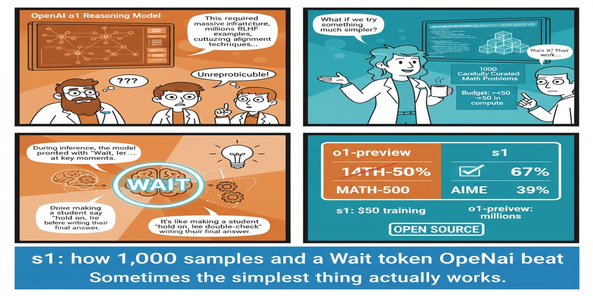 S1 Simple Test Time Scaling - Educational Comic