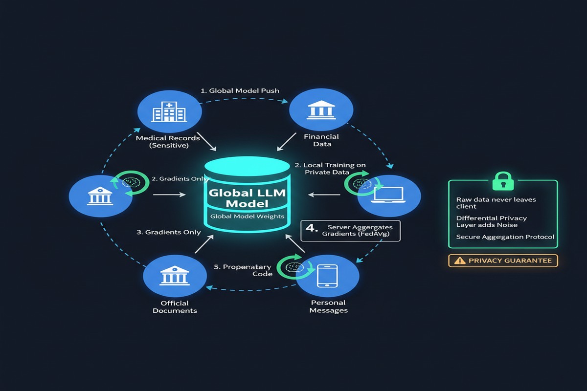 Federated Learning Llm Privacy - Architecture Diagram